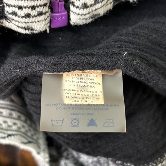 Title Nine Cardigan Small Black White Full-Zip Sweater Pockets Cotton Blend - Picture 11 of 11